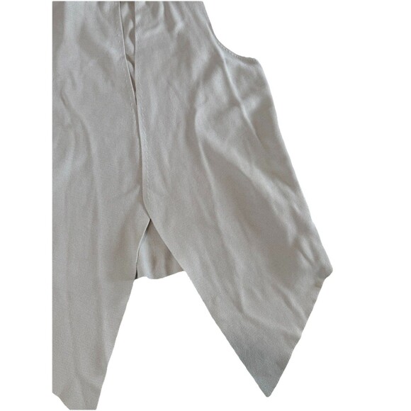 Eileen Fisher Cardigan Knit Open Front Silk Cotton Oatmeal Beige Sleeveless - Picture 5 of 9